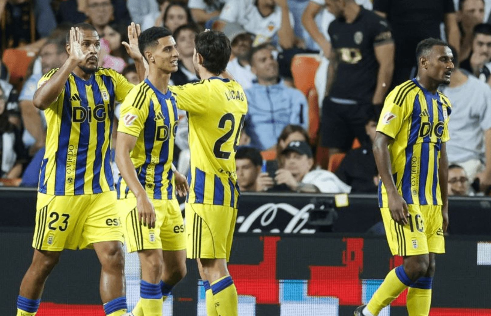 Gol del Oviedo en Mestalla (Foto: LALIGA)