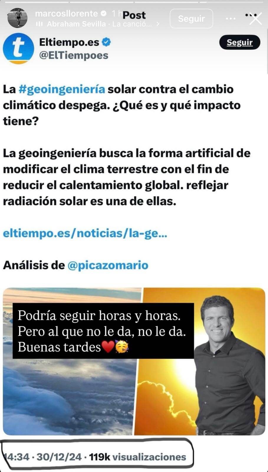  Historia de Marcos Llorente (Instagram)