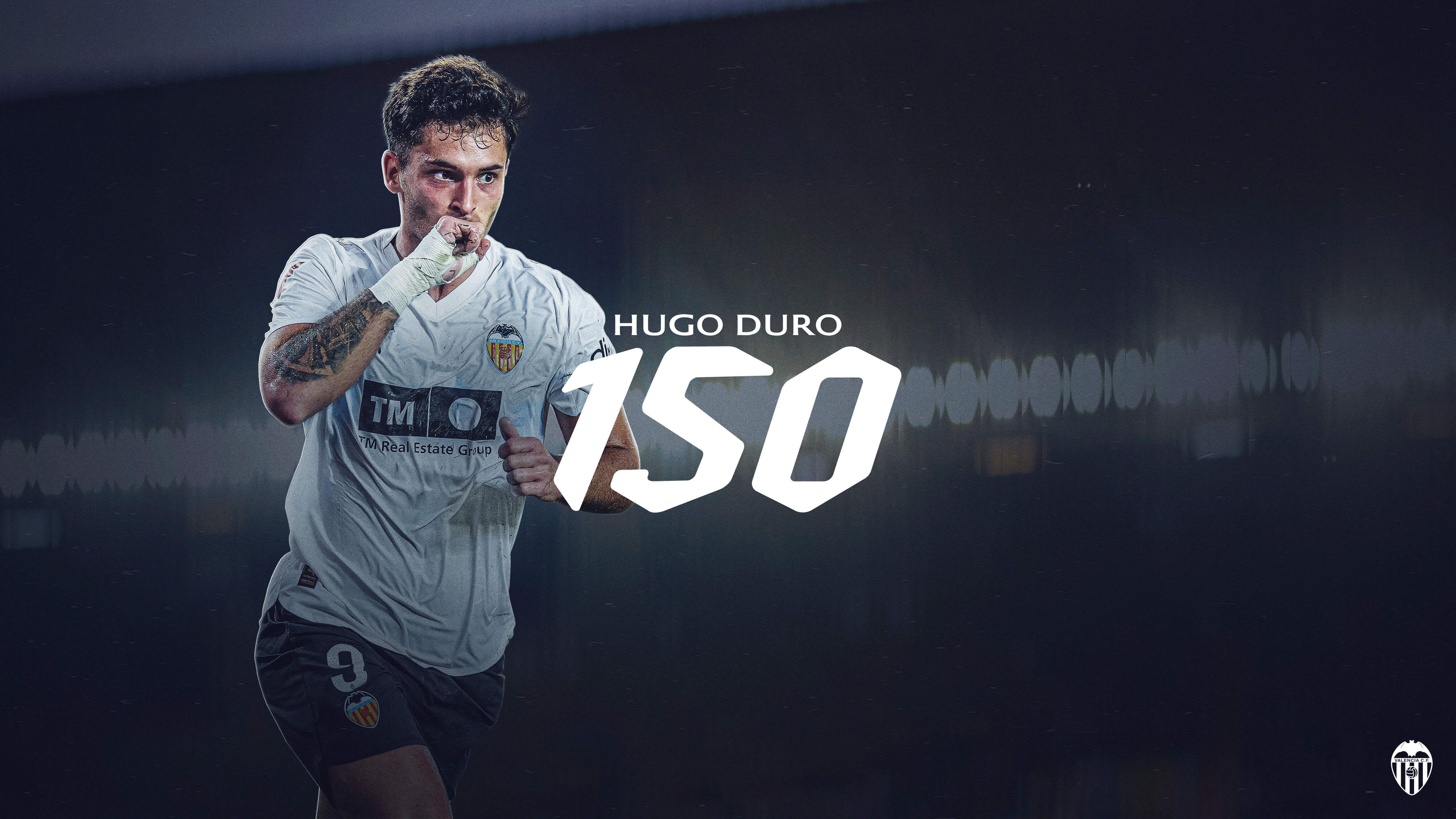Hugo Duro alcanza los 150 partidos y ya está entre los 50 mayores goleadores de la historia del club