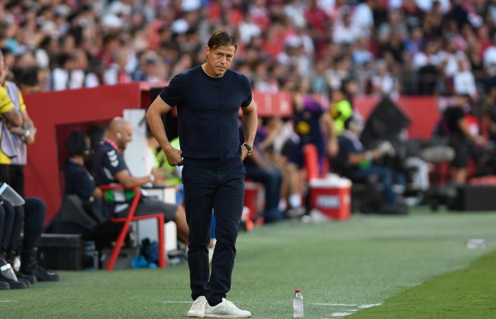 Matías Almeyda, ante el Barça.