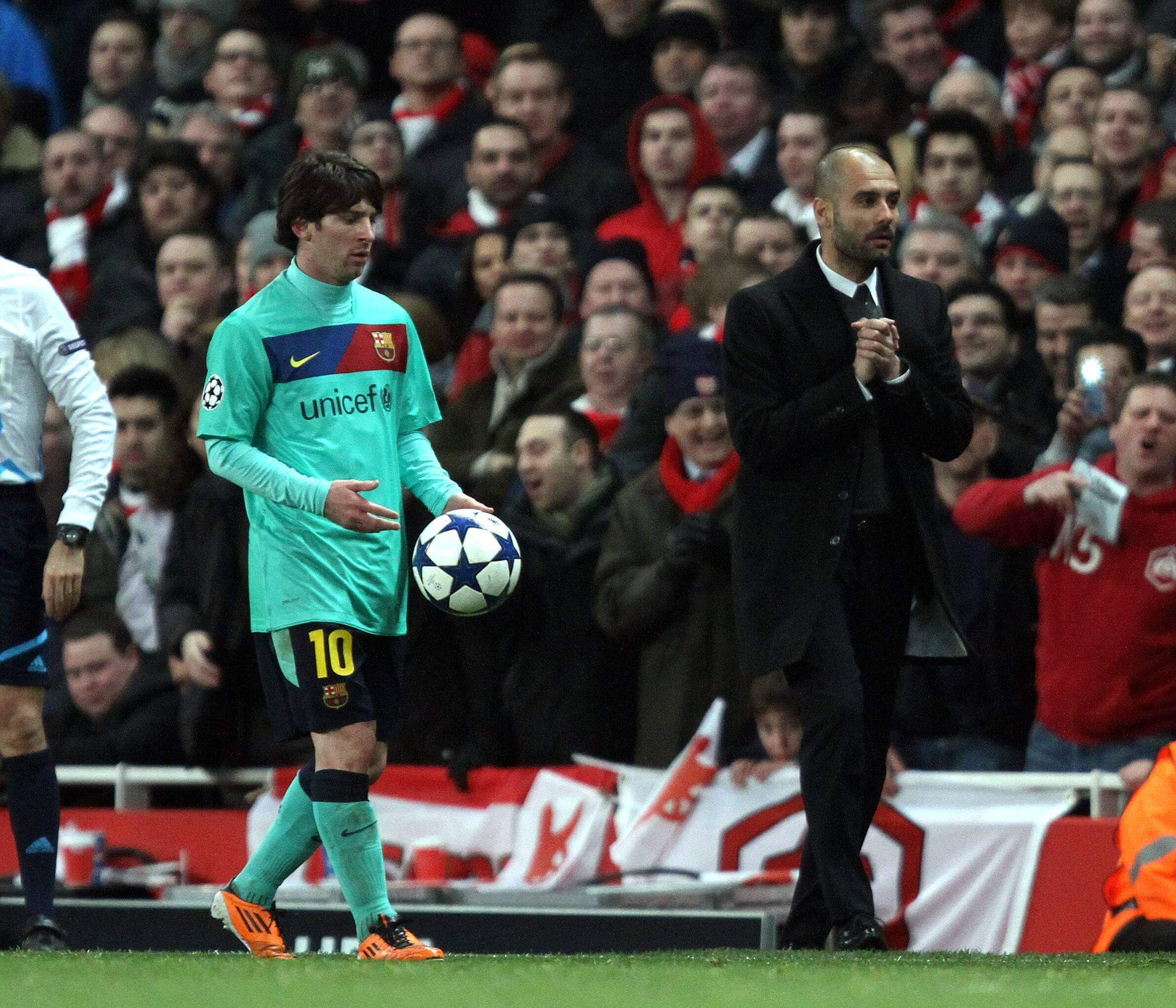 Messi y Guardiola en el FC Barcelona (Cordon Press)