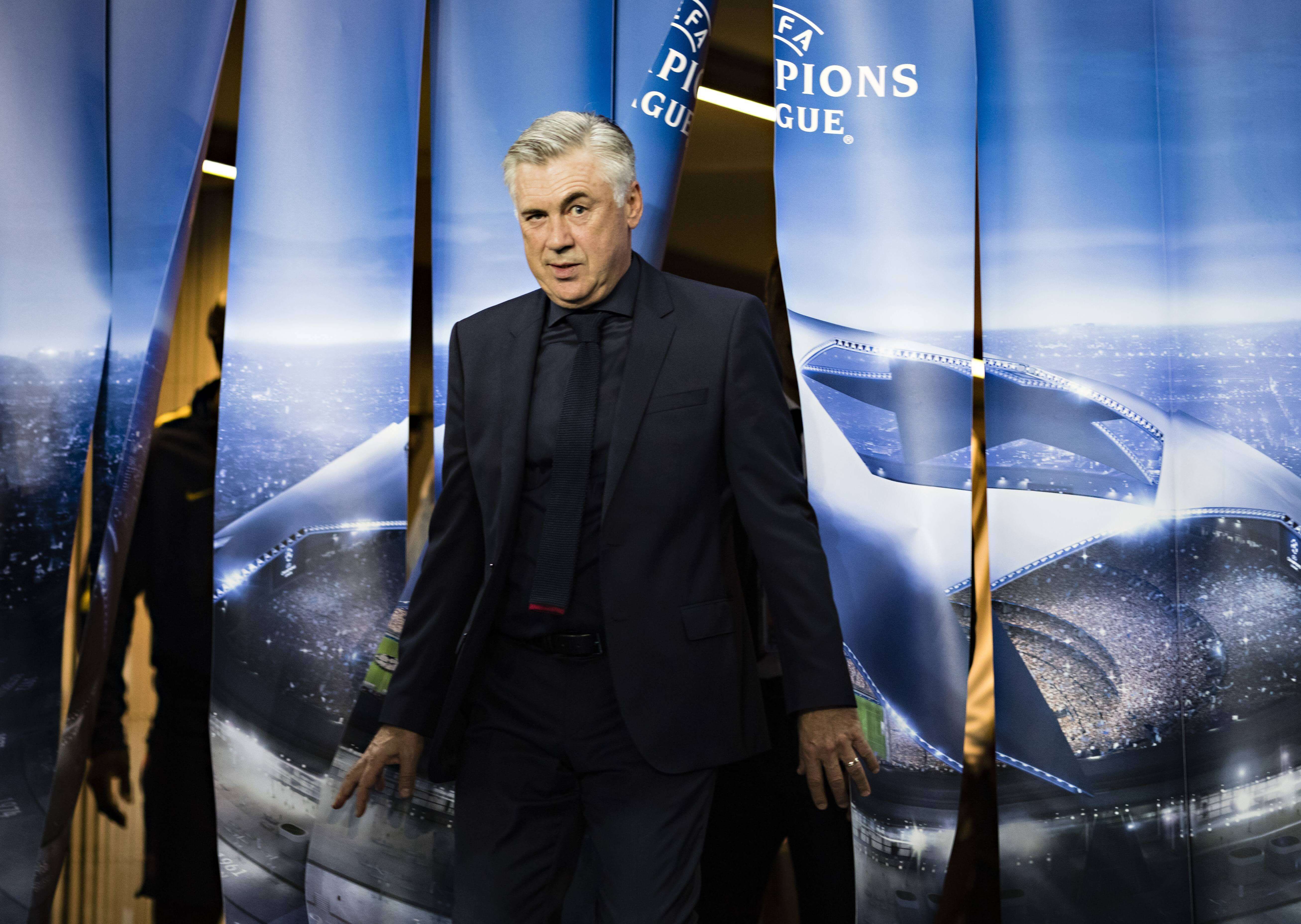  Ancelotti en un partido de Champions League (Cordon Press)