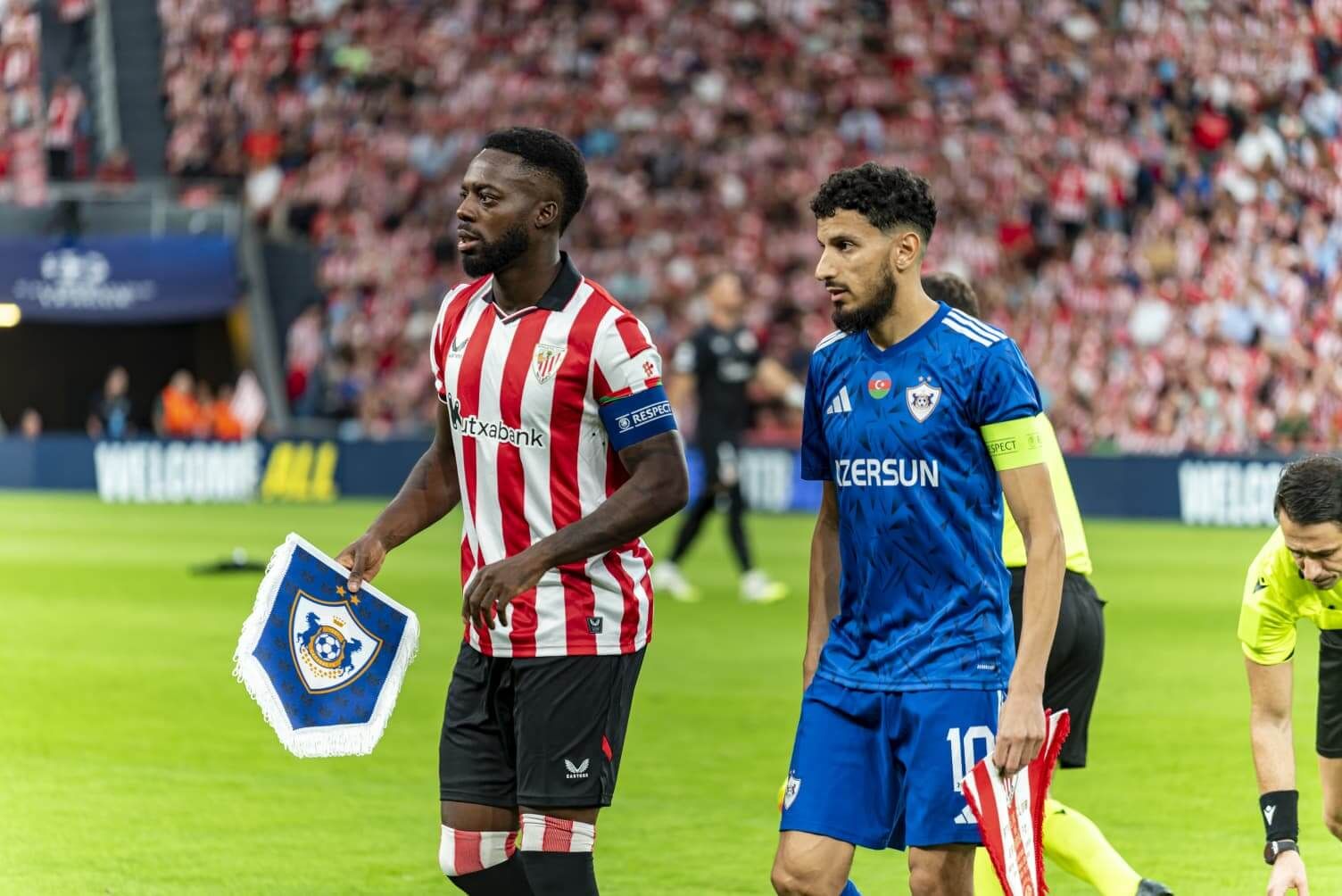 Iñaki Williams, capitán ante el Qarabag en la Champions League.