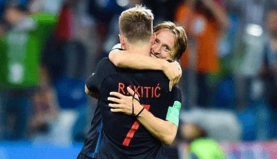  Iván Rakitic y Luka Modric con la selección de Croacia