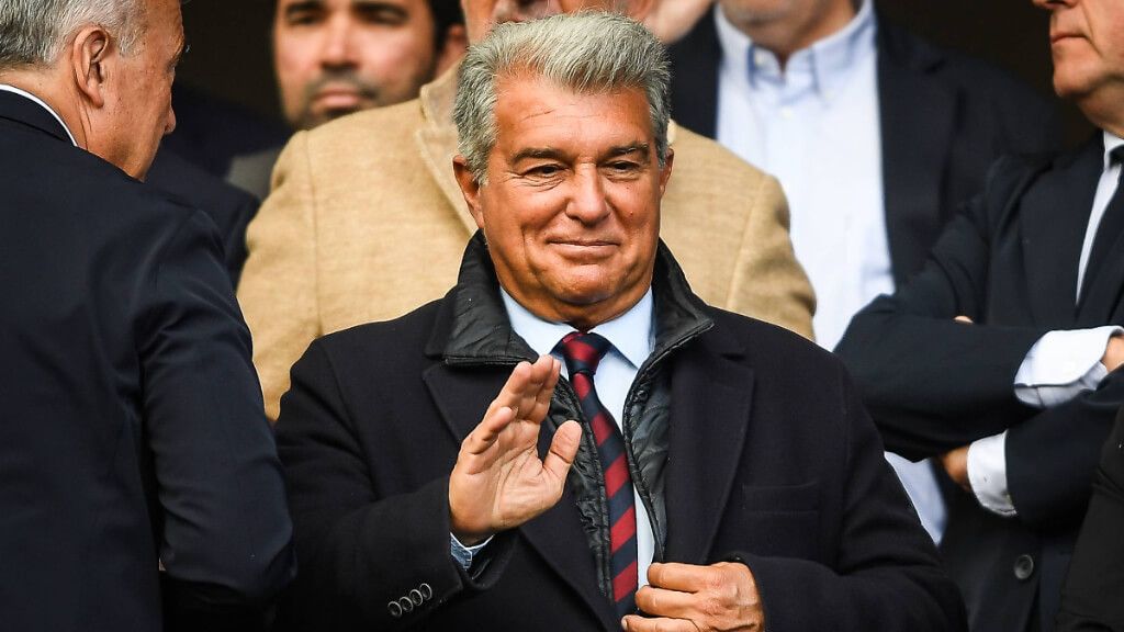  Joan Laporta, en un partido del FC Barcelona