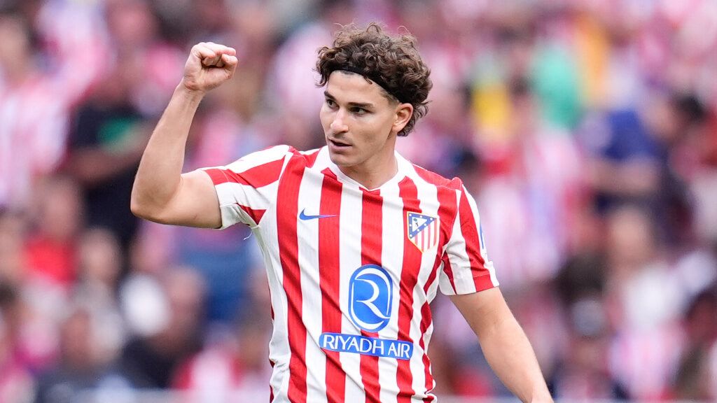 Julián Álvarez celebrando un gol con el Atlético de Madrid (Fuente: Europa Press)