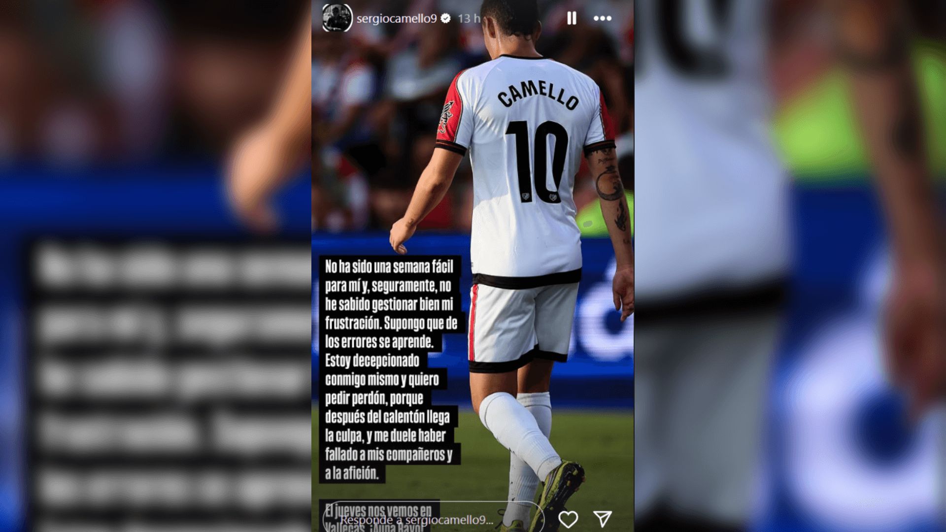  La publicación de Sergio Camello en Instagram.