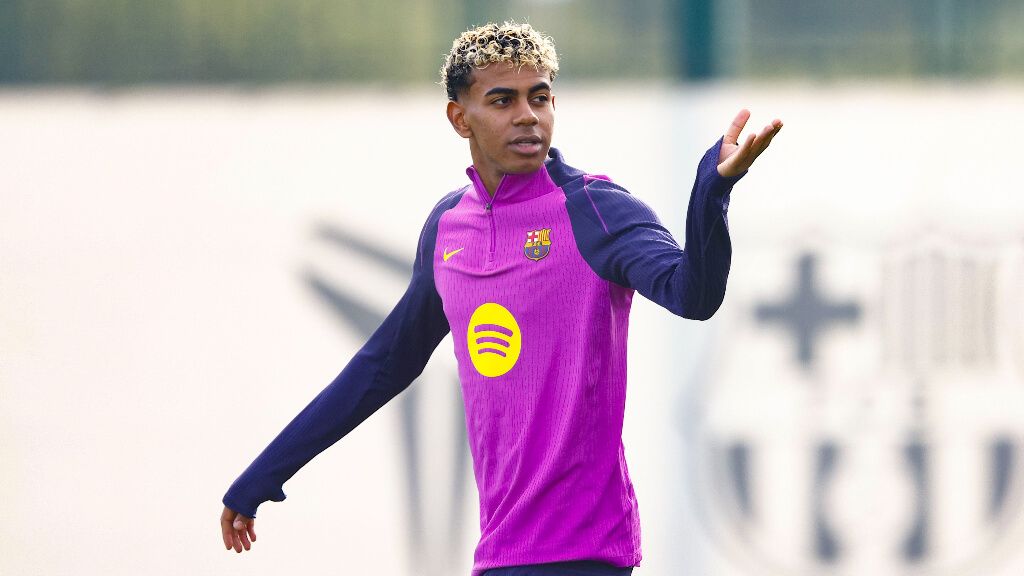  Lamine Yamal en un entrenamiento del FC Barcelona (EFE)