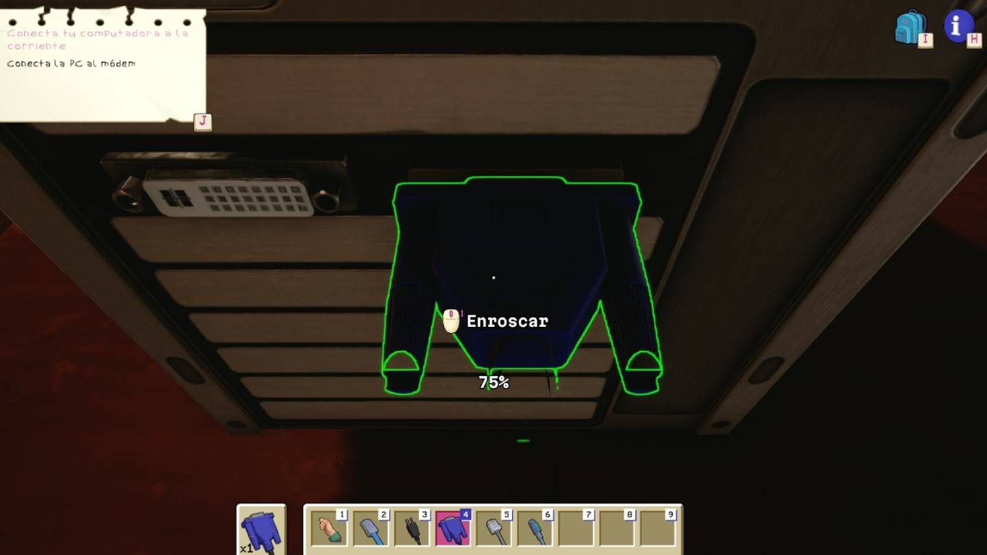 Enroscando un cable VGA en LAN Party Adventures