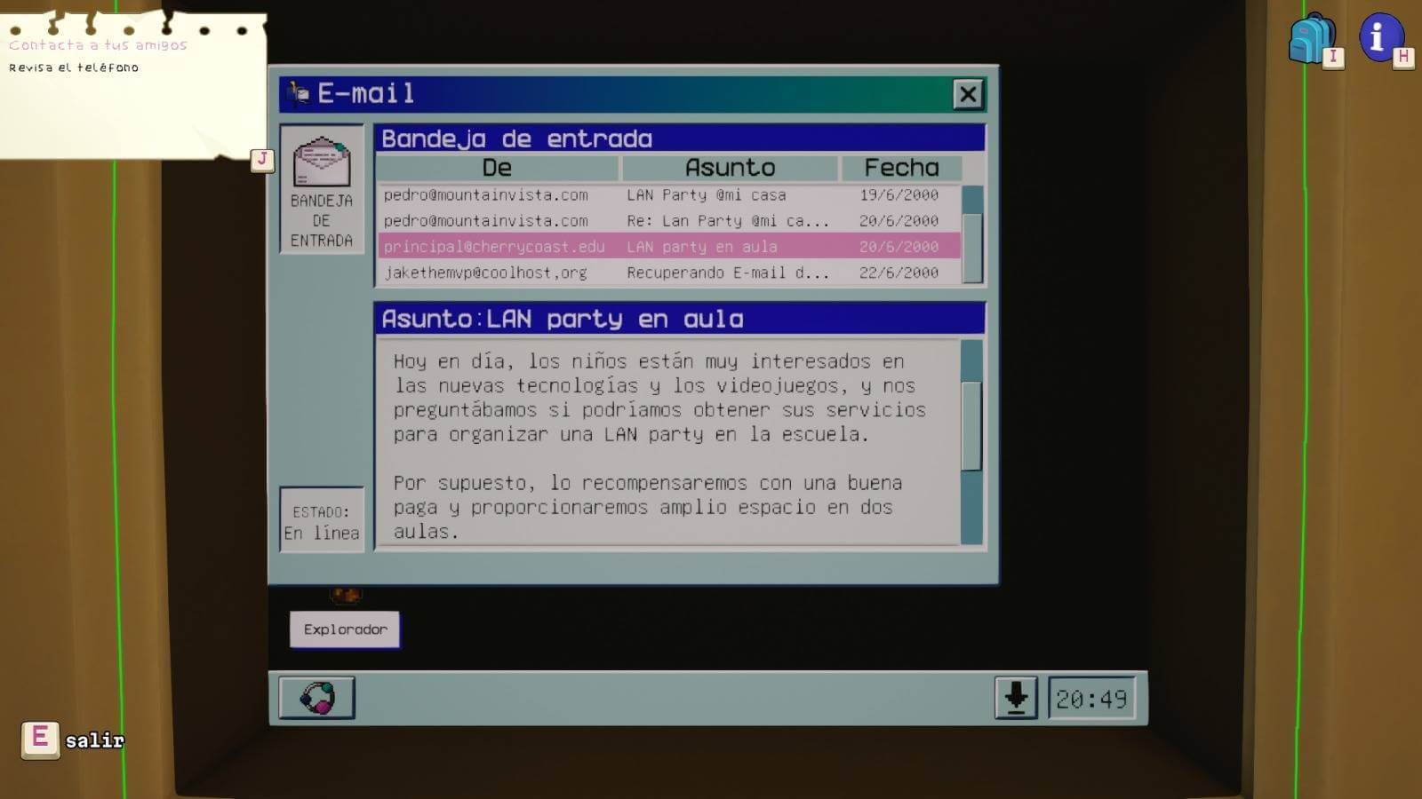 El correo que lo cambia todo en LAN Party Adventures