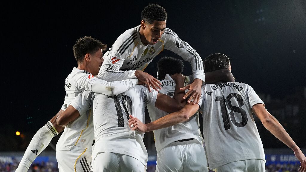  Los jugadores del Real Madrid celebrando el gol contra el Getafe (Fuente: Europa Press)