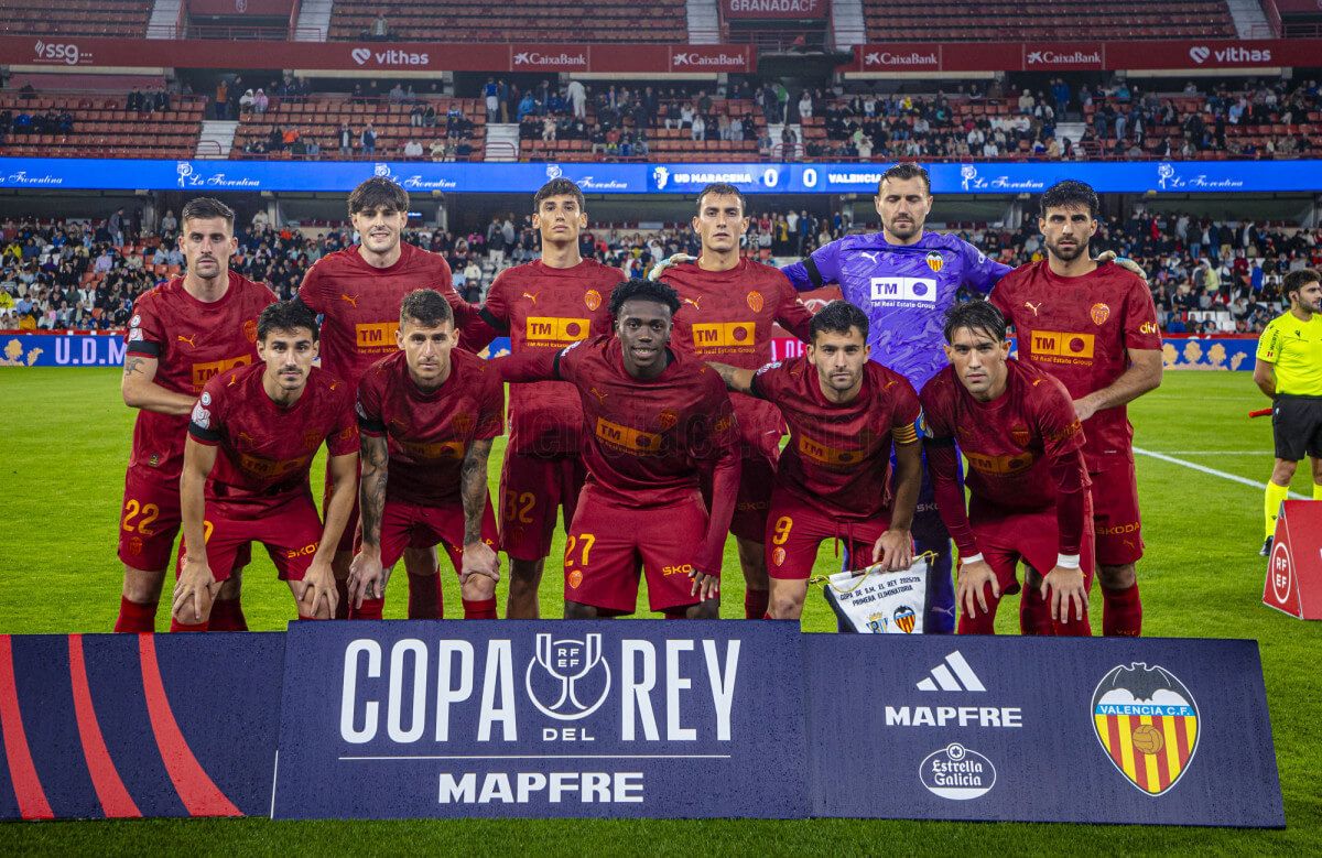  Once titular del Valencia CF en Copa del Rey ante el Maracena