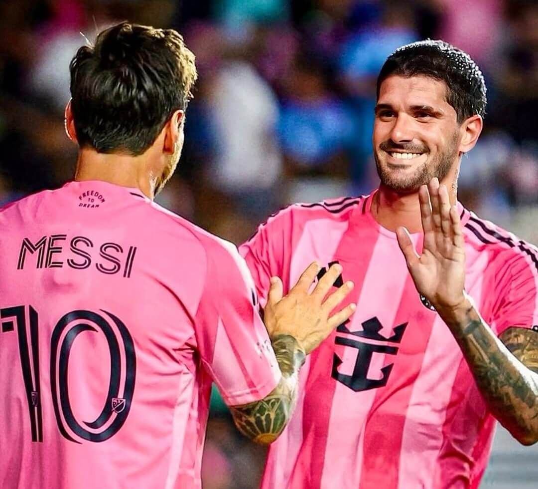 Leo Messi y Rodrigo de Paul en un partido de la MLS (Instagram)