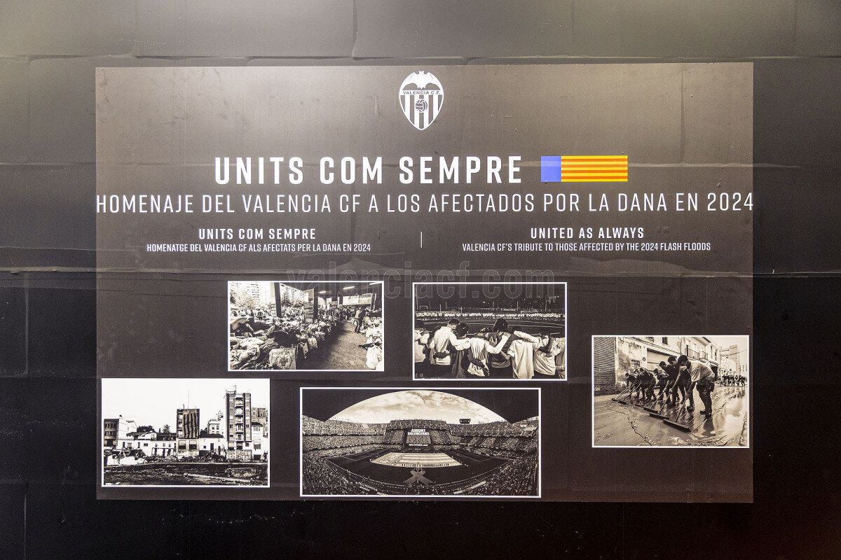 Mural en Mestalla como recuerdo a las víctimas de la DANA
