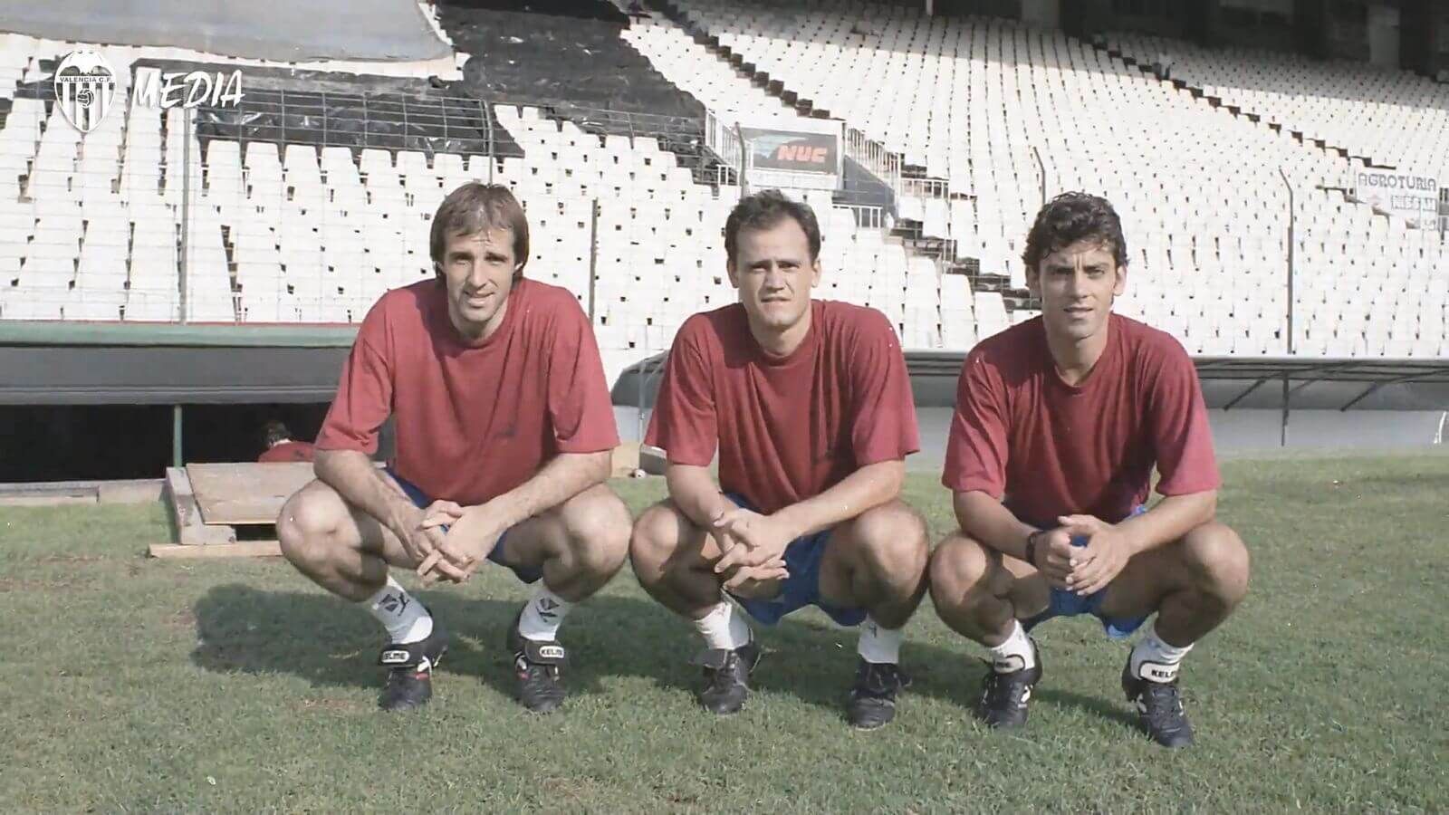 Ochotorena en el Valencia CF con Fernando y Quique