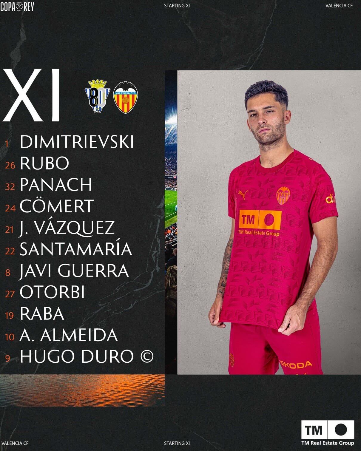 Once titular del Valencia CF