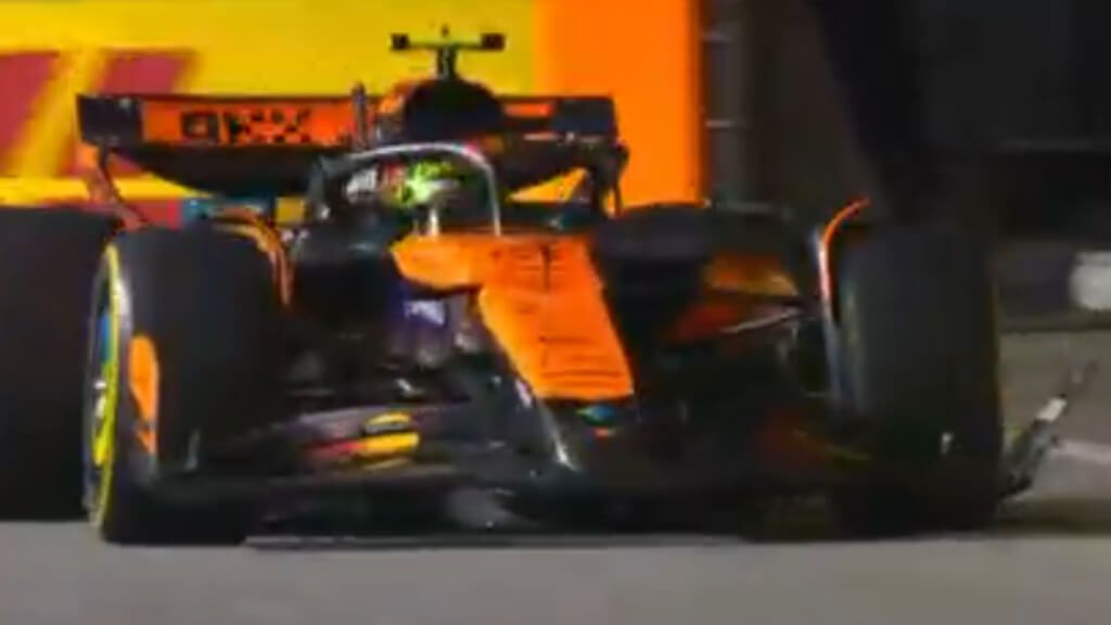 Piastri, con el alerón tocado.