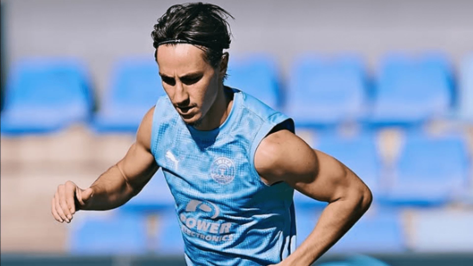 David García, en un entrenamiento con el UD Ibiza.