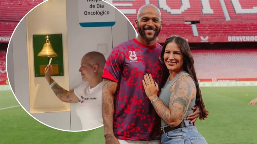 Marcao, junto a su esposa.