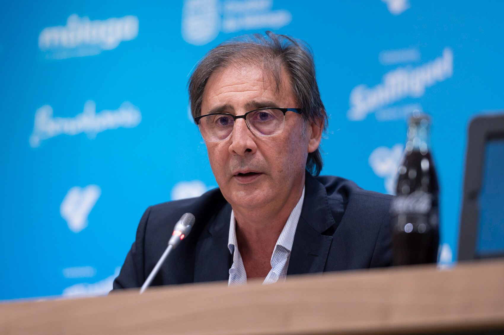 Loren Juarros, en el acto de renovación de David Larrubia (Foto: Málaga CF).