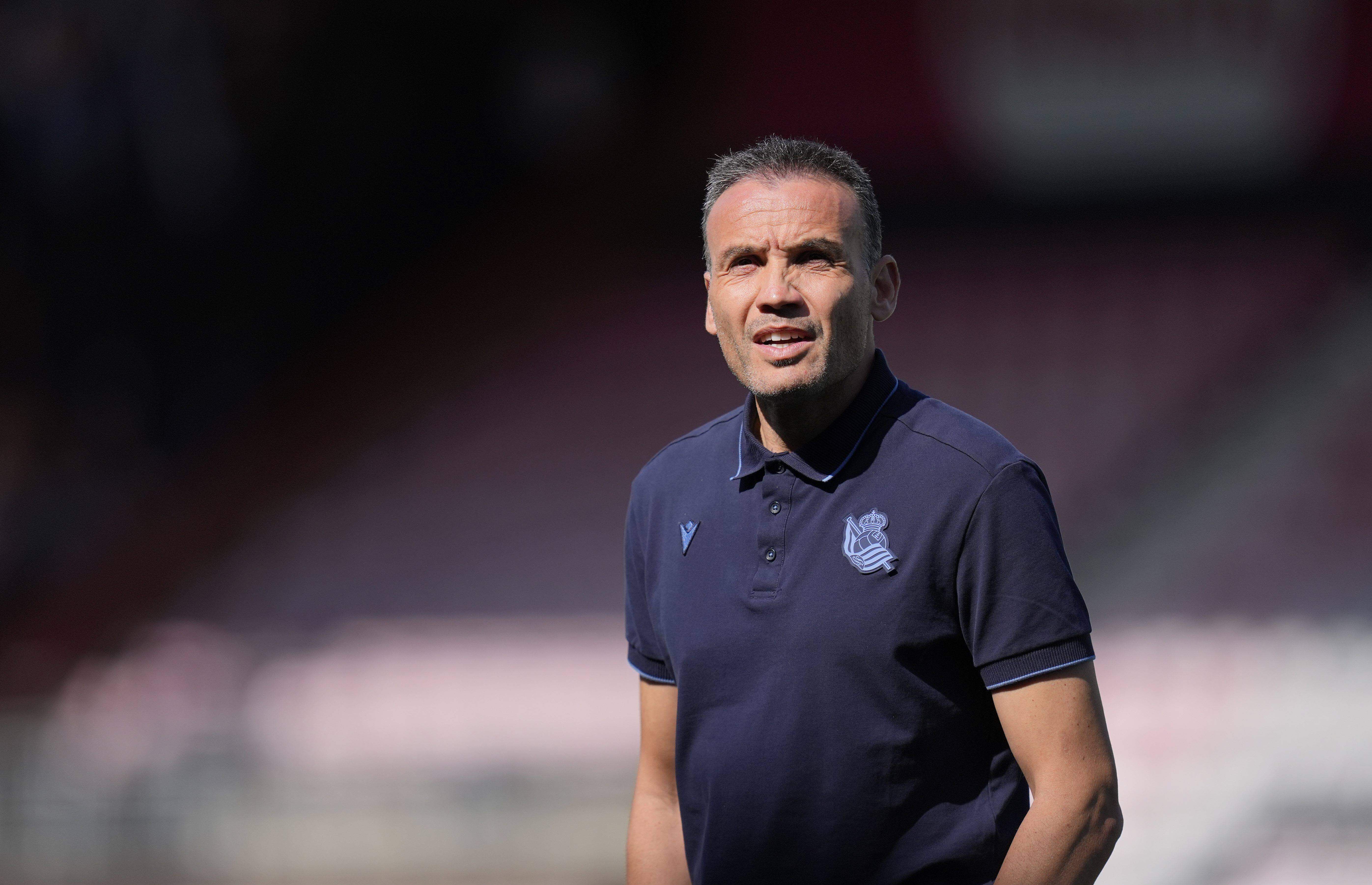  El técnico Sergio Francisco, en un partido de la Real Sociedad.