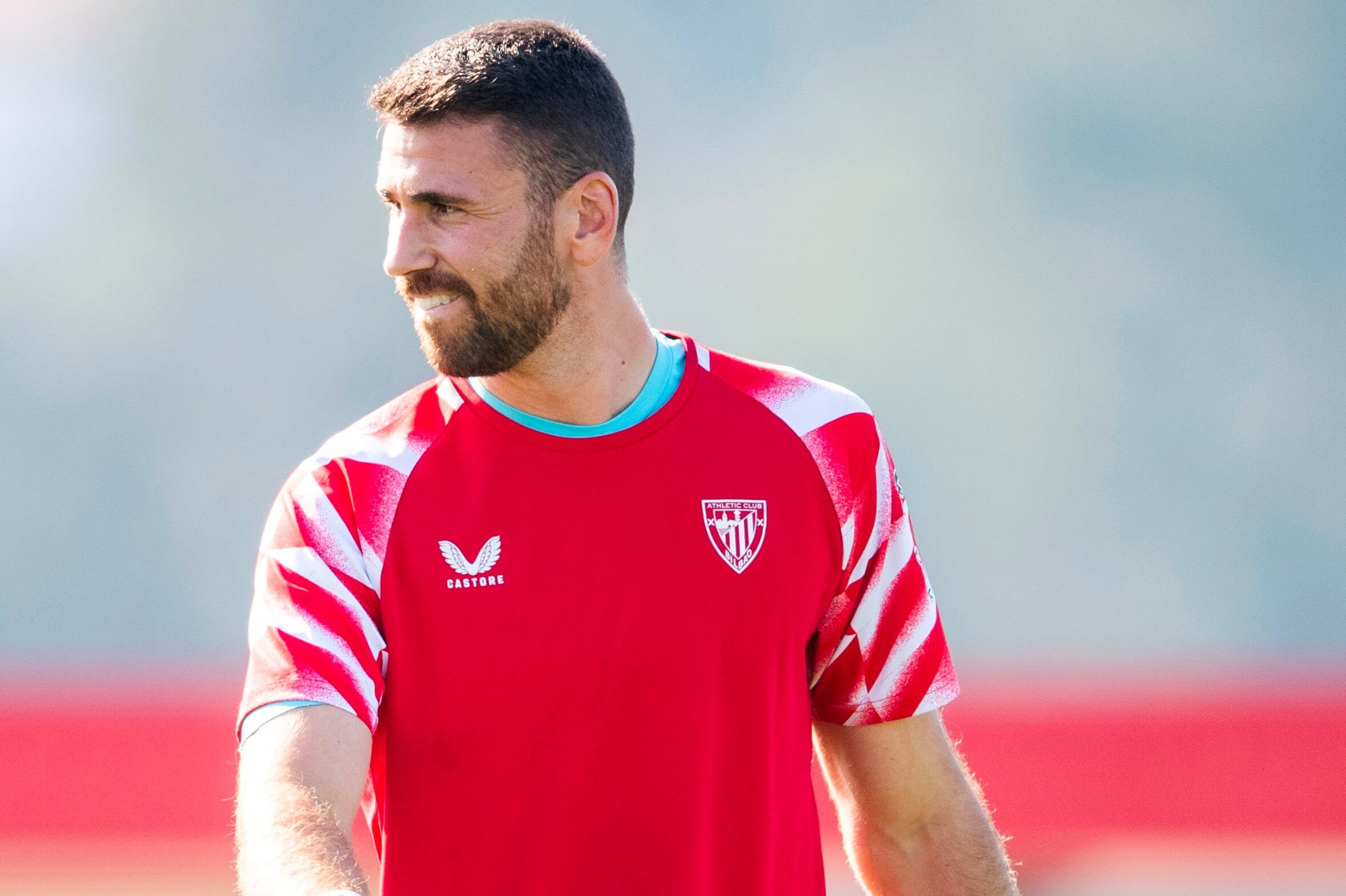  El meta Unai Simón en un entrenamiento de los leones en Lezama.