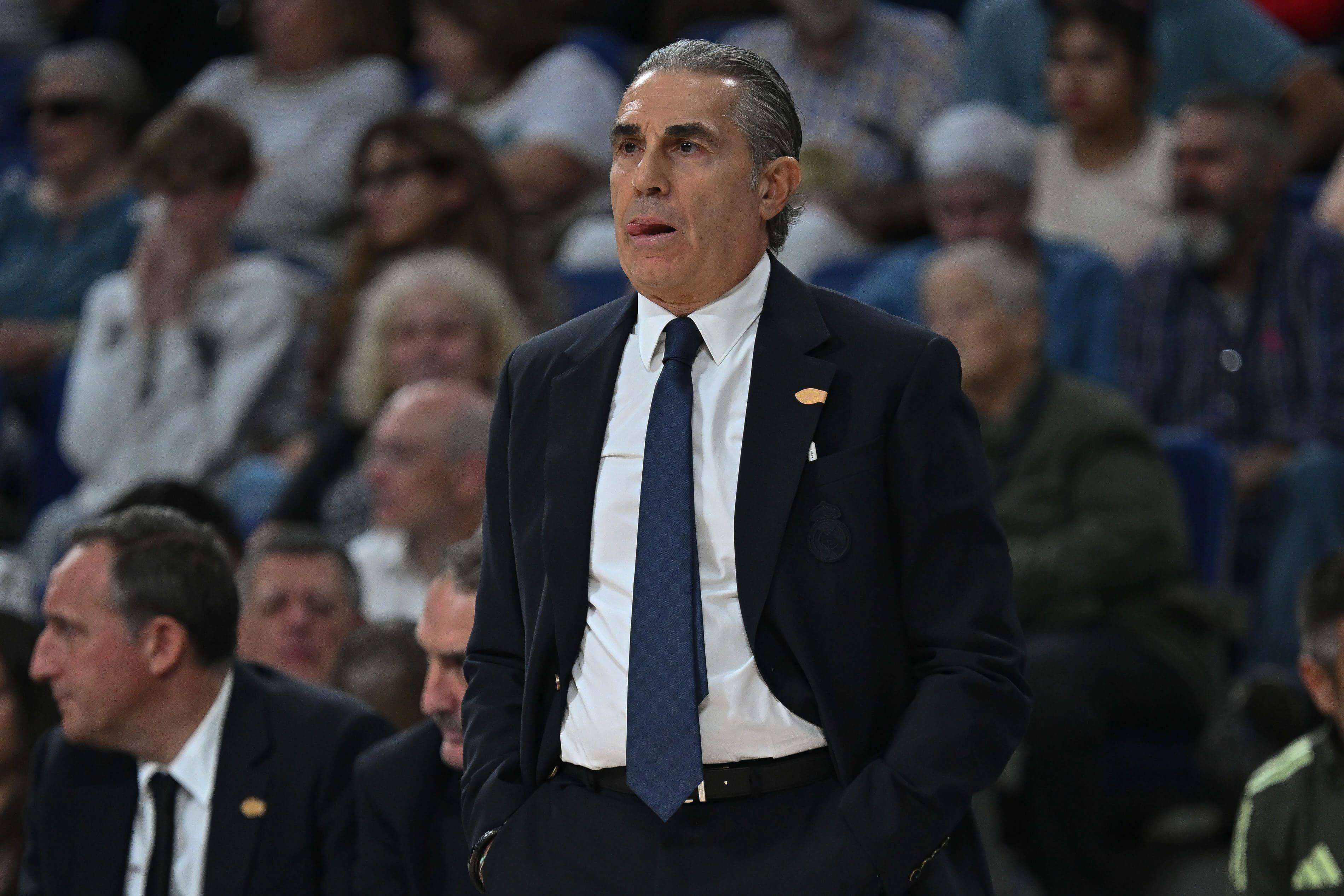 Sergio Scariolo en un partido del Real Madrid