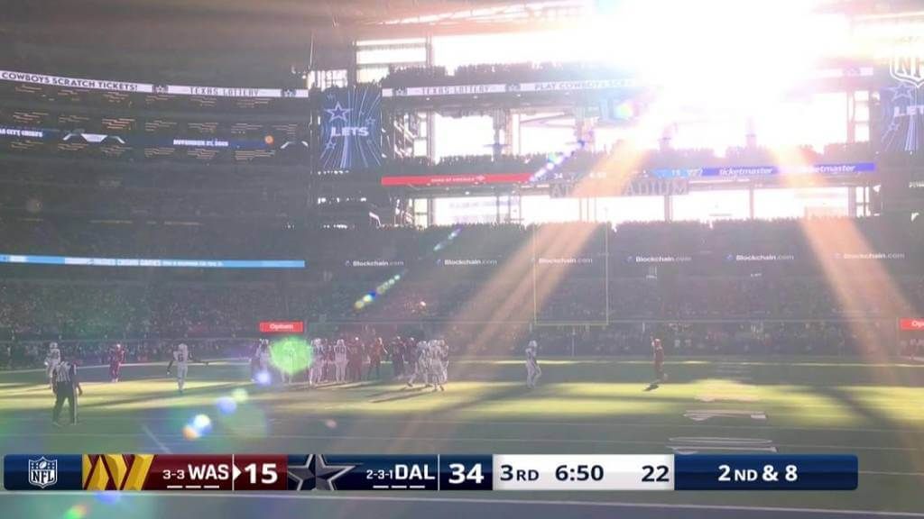 El sol de Dallas entrando en el Cowboys contra Commanders
