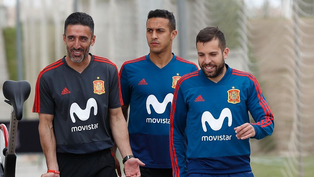  Thiago Alcántara y Jordi Alba en la Selección Española (Fuente: Europa Press)