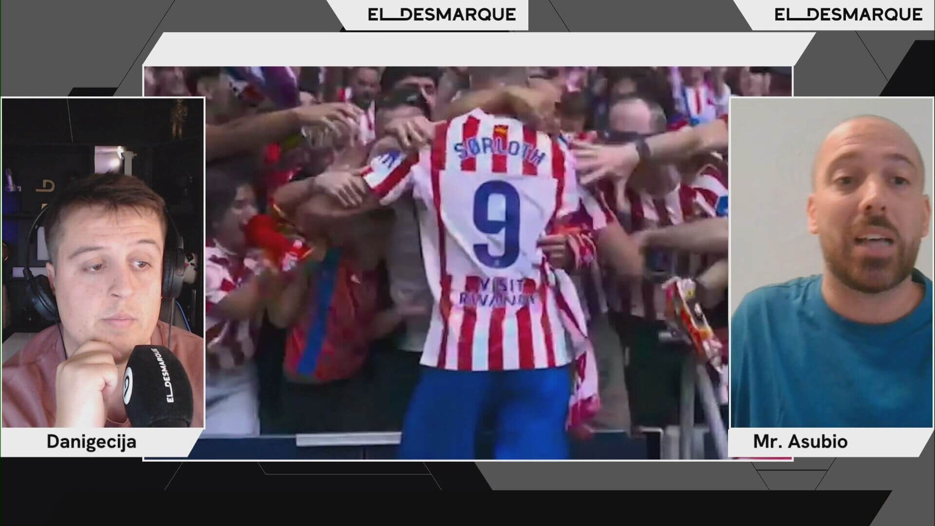  Mr.Asubío con Dani García hablando en Twitch sobre la acción de Sorloth (@eldesmarque)