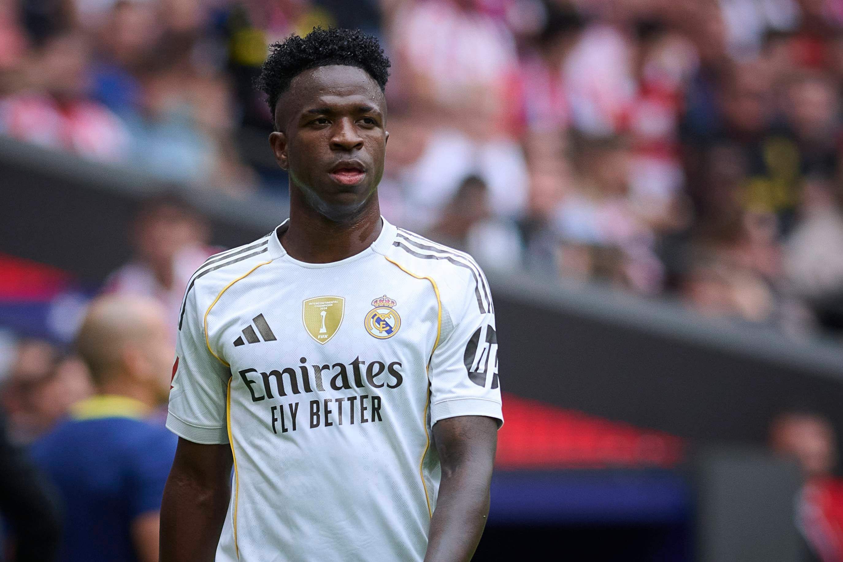 Vinicius Jr., durante el derbi Atlético-Real Madrid (Foto: Cordon Press).