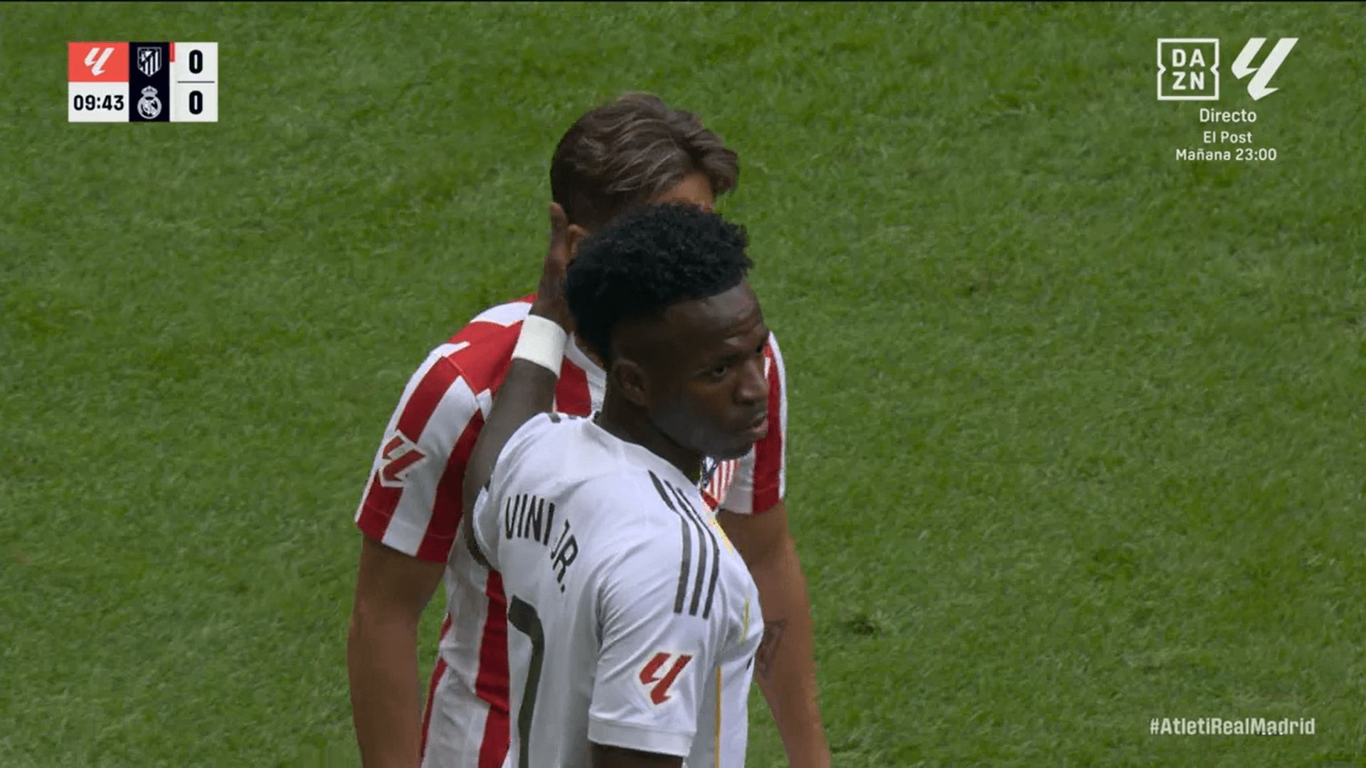  Vinicius Jr., picado con Giuliano Simeone en el derbi.