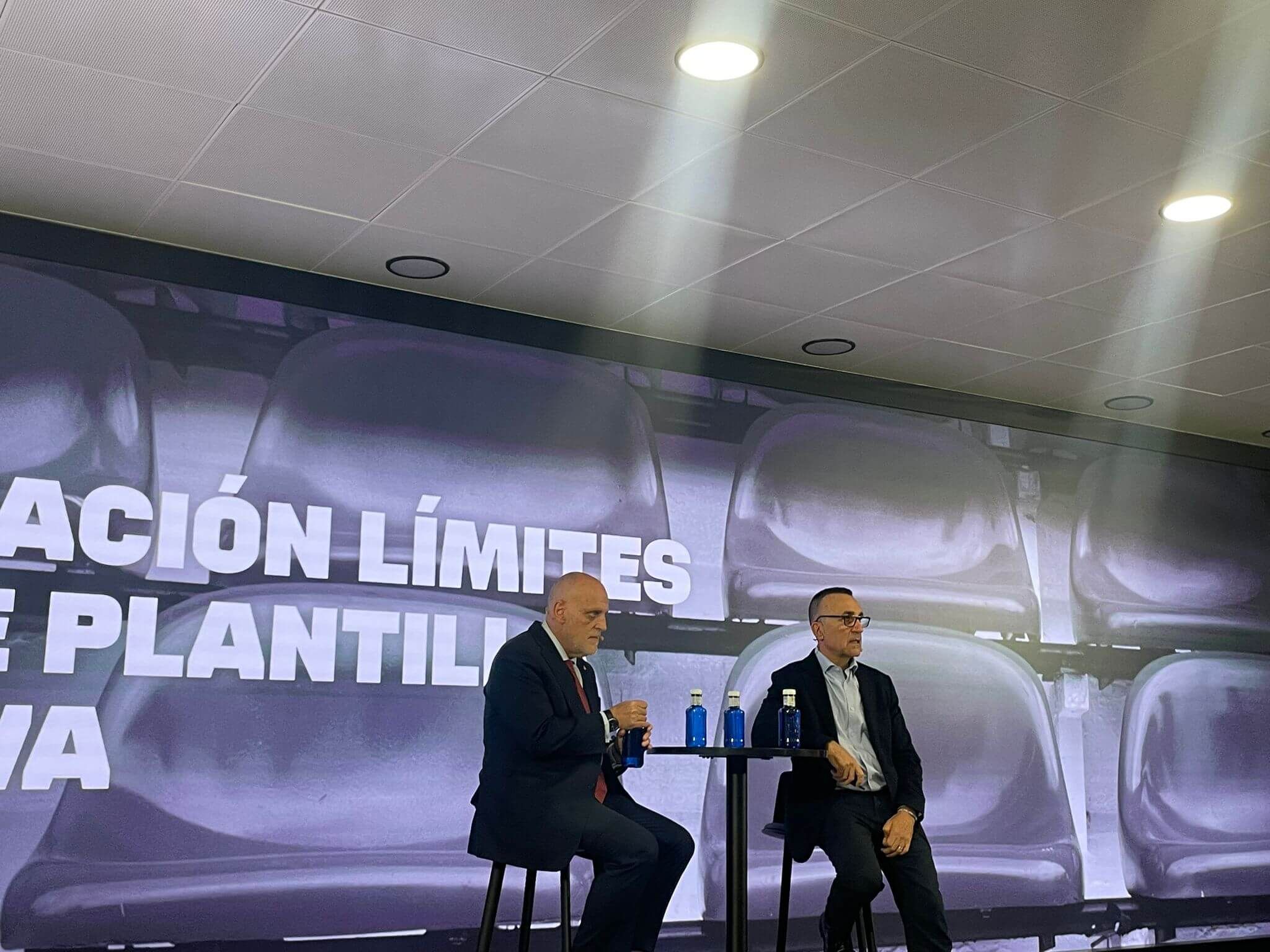  Javier Tebas y Javier Gómez, en la sesión de Laliga