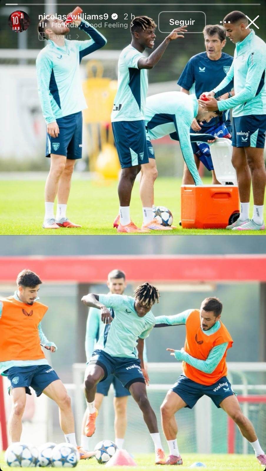  Storie de Nico Williams en Instagram.