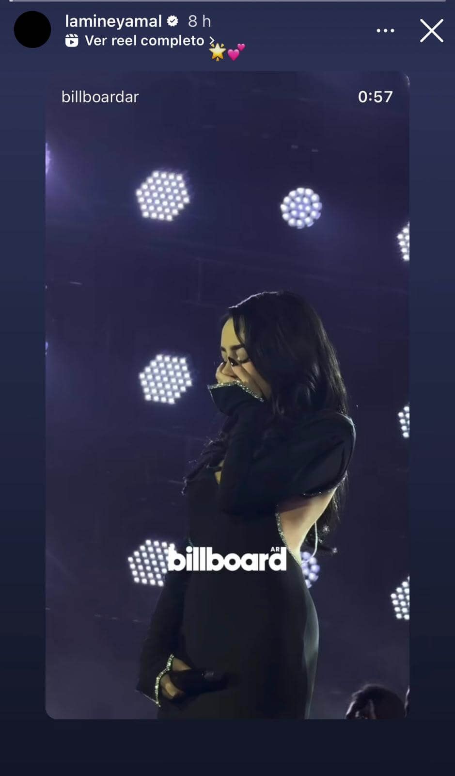 Lamine Yamal comparte la actuación de Nicki Nicole en Rosario (Instagram: @lamineyamal)