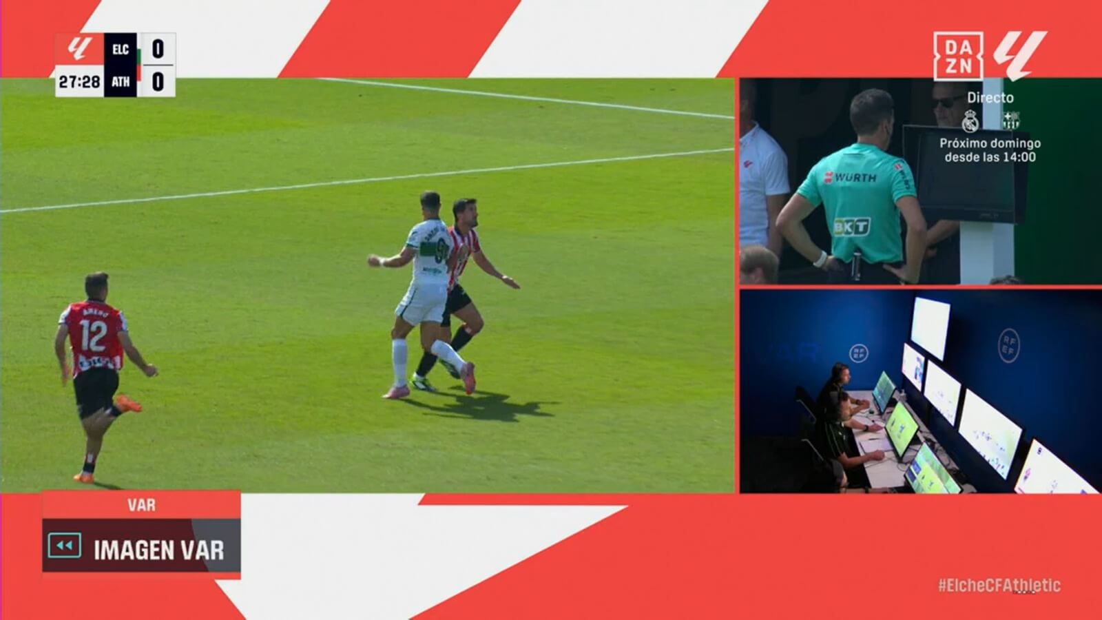  La falta de André Silva señalada sobre Dani Vivian en el Elche-Athletic.