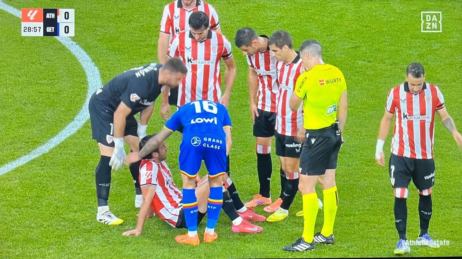 Lekue, lesionado en el Athletic-Getafe.