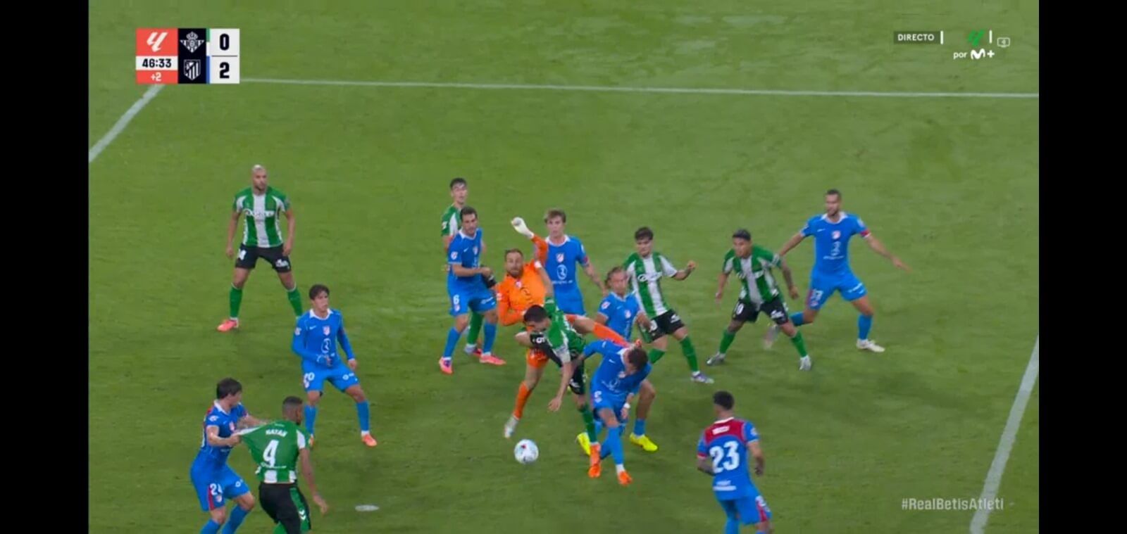  El posible penalti que reclamó Natan en el Betis - Atlético de Madrid.