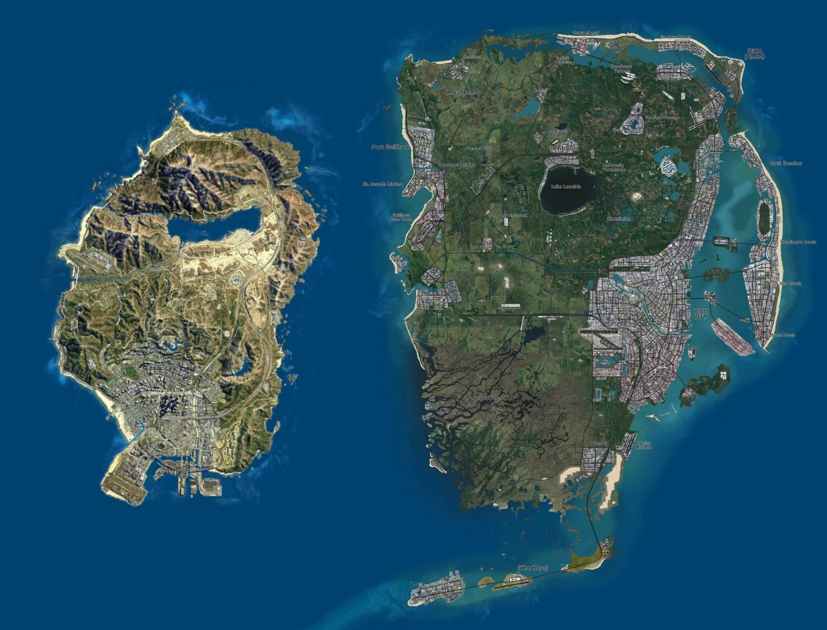  Los Santos en GTA V vs Vice City en GTA VI