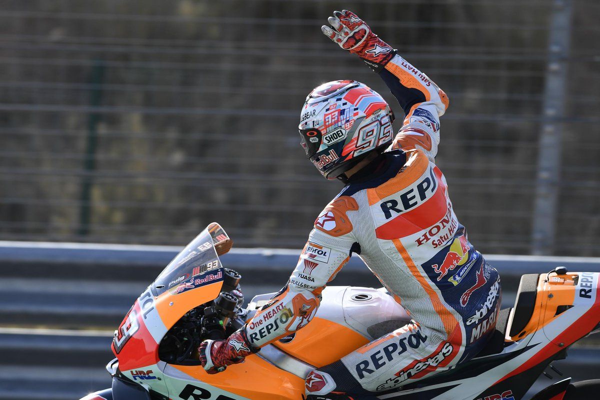 Márquez, celebrando su victoria.