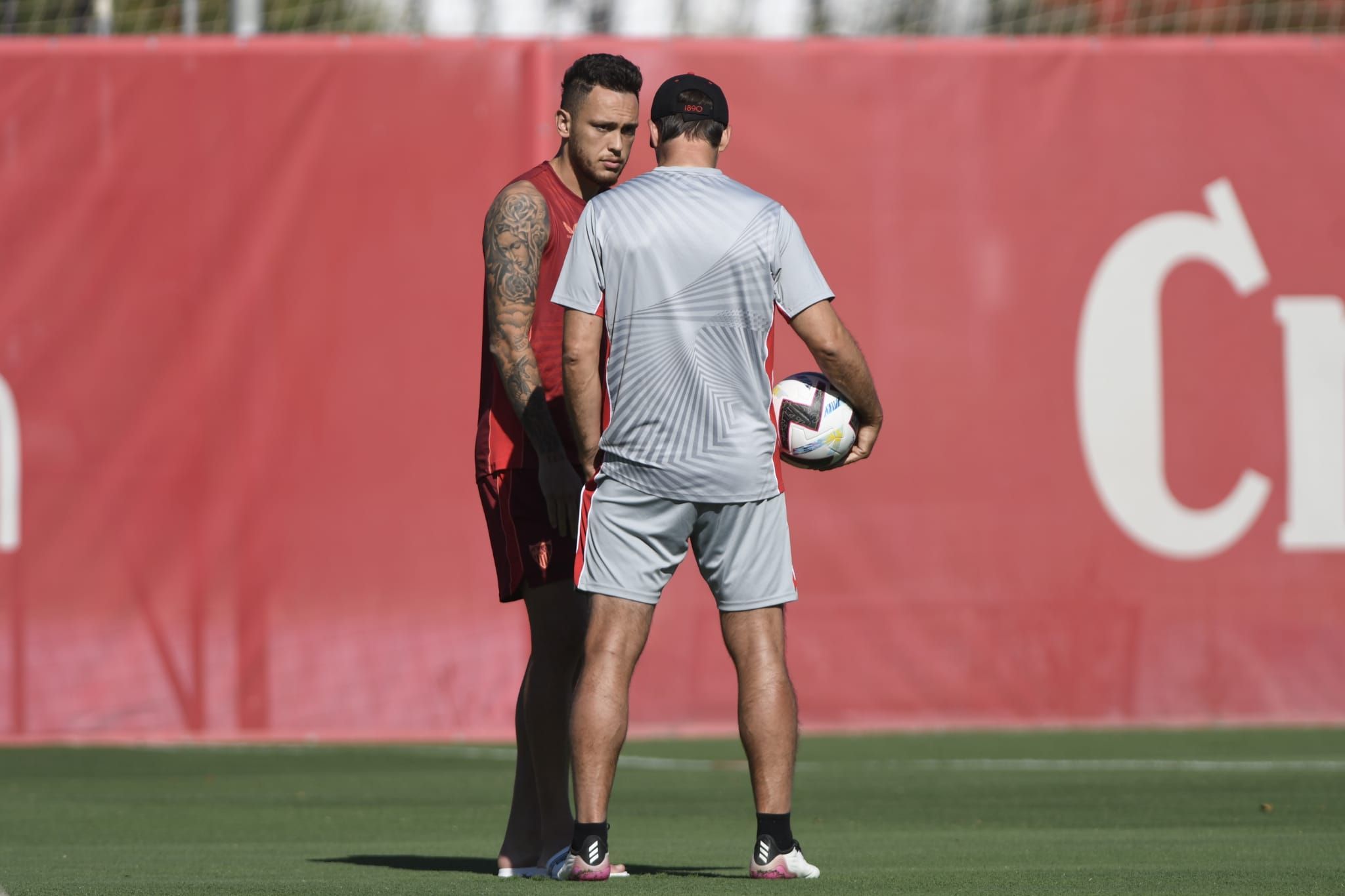  Lopetegui y Ocampos, en un entrenamiento.