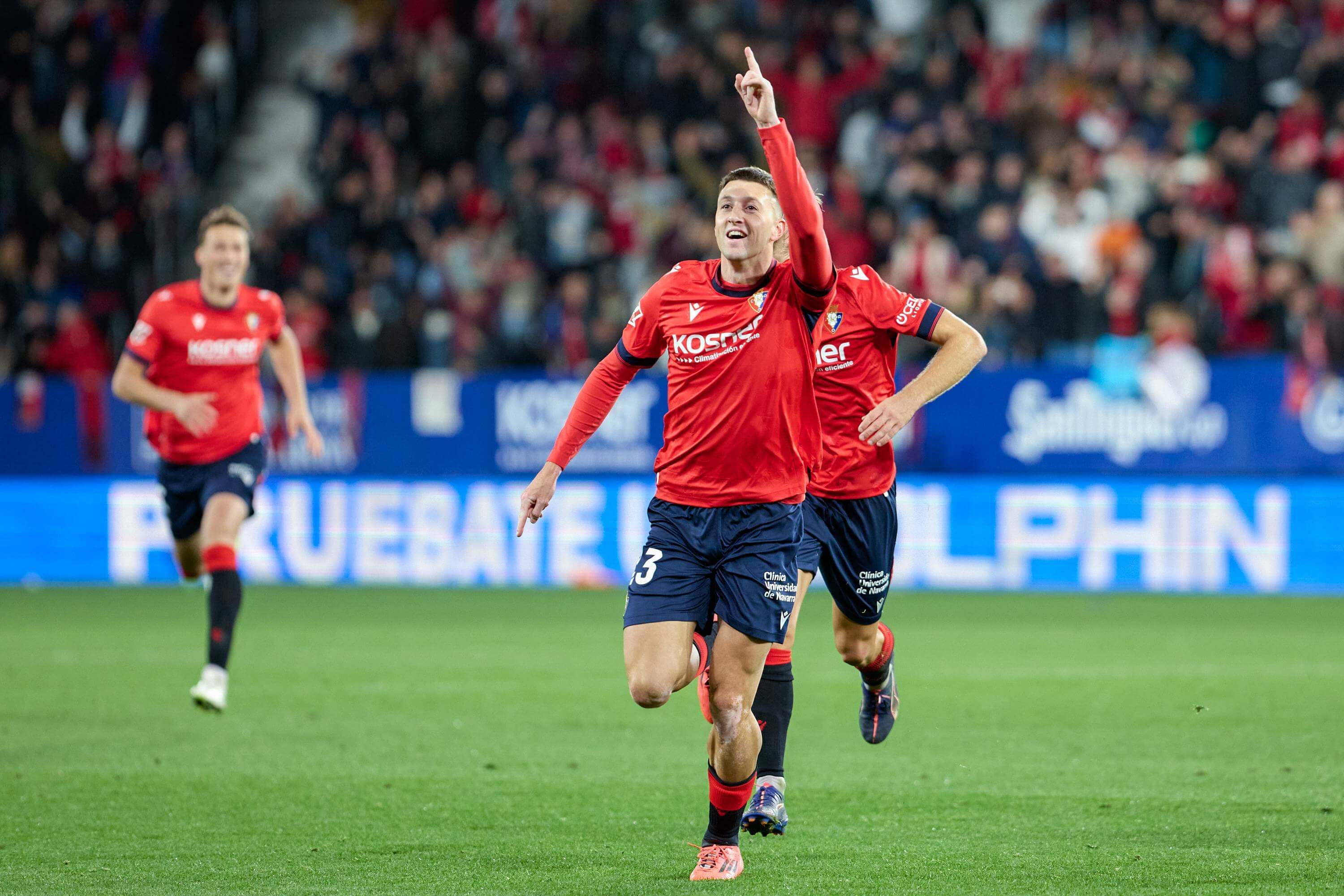  Abel Bretones, celebrando un gol con Osasuna.