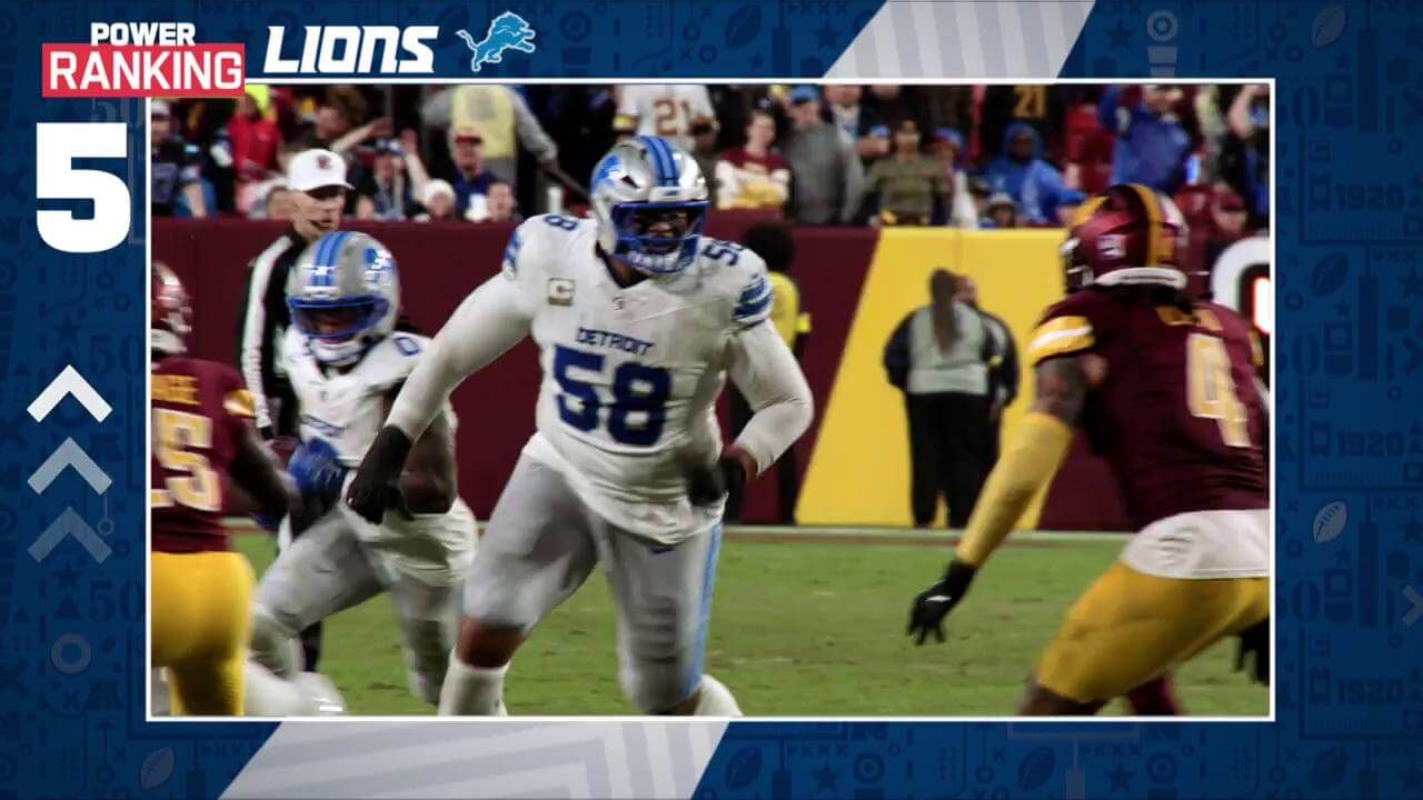  El puesto 5 del 'Power Ranking' va para los Detroit Lions.
