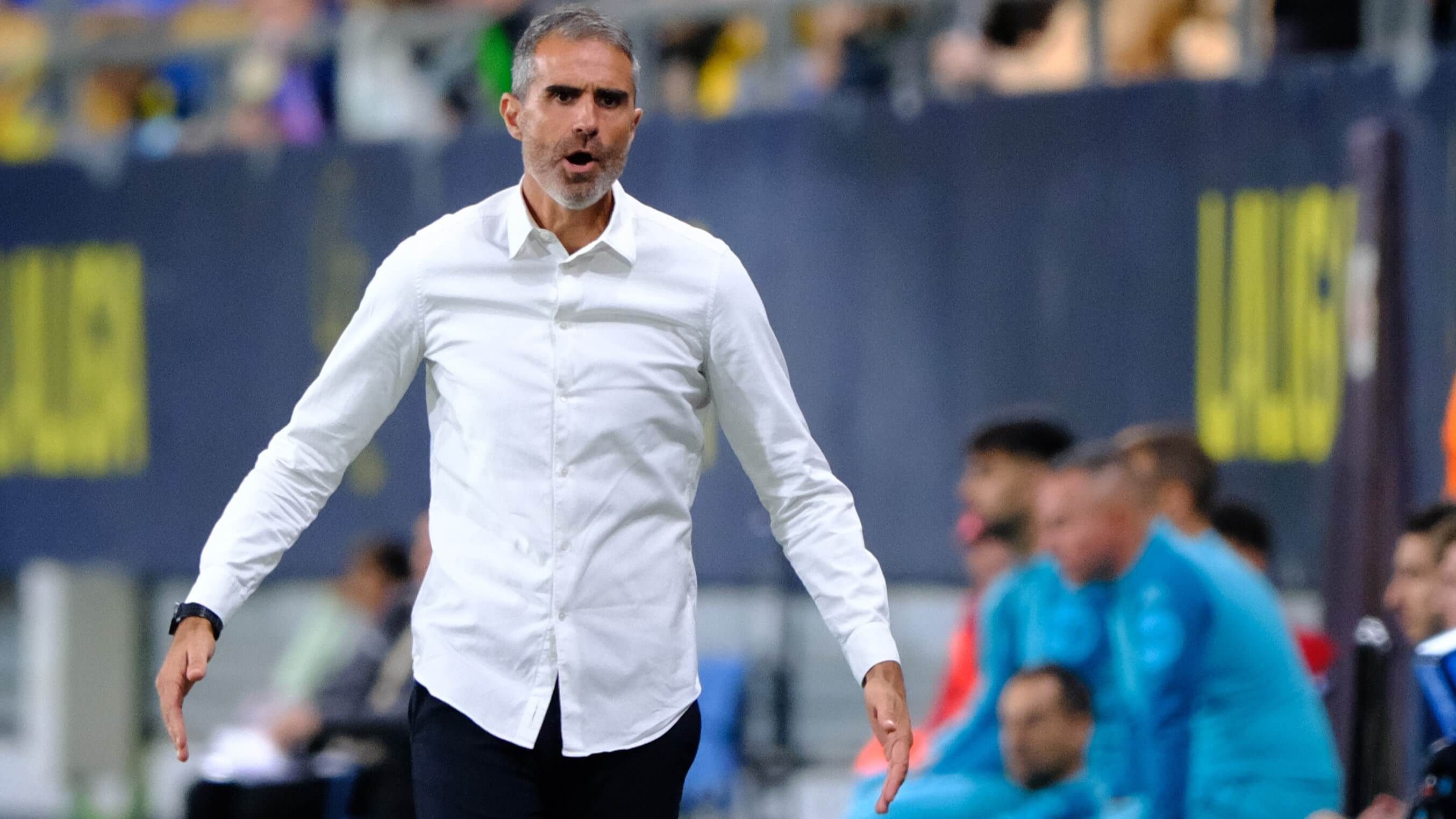 Gaizka Garitano protesta en el Cádiz - Real Valladolid.