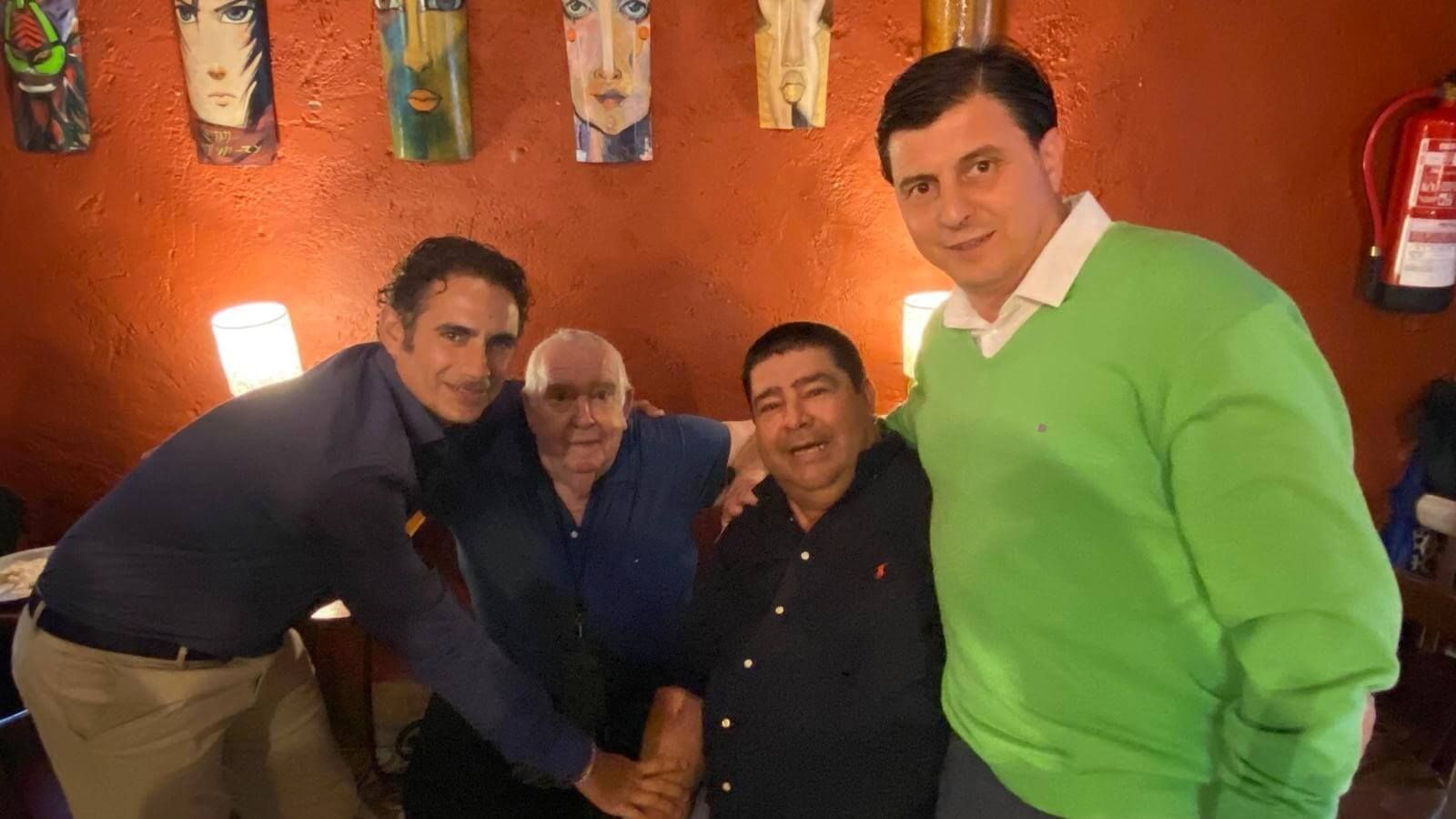 Antonio Benítez hijo, Mani, Tadeo y Patri, en el encuentro de este domingo.