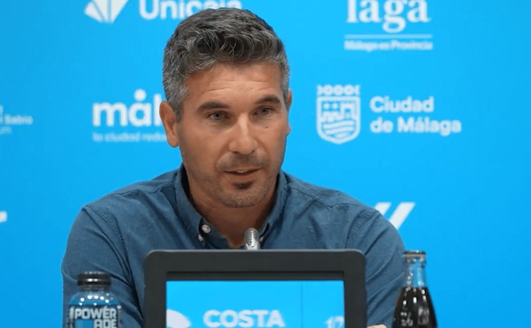 Funes, presentado como entrenador del Málaga.