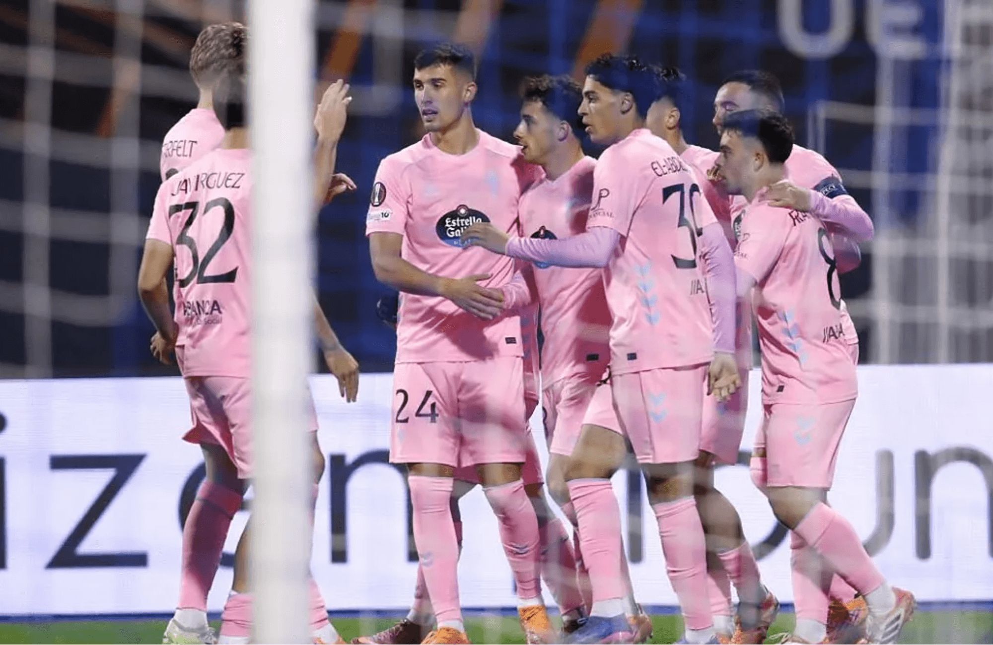  El Celta celebra uno de los goles ante el Dinamo Zagreb.