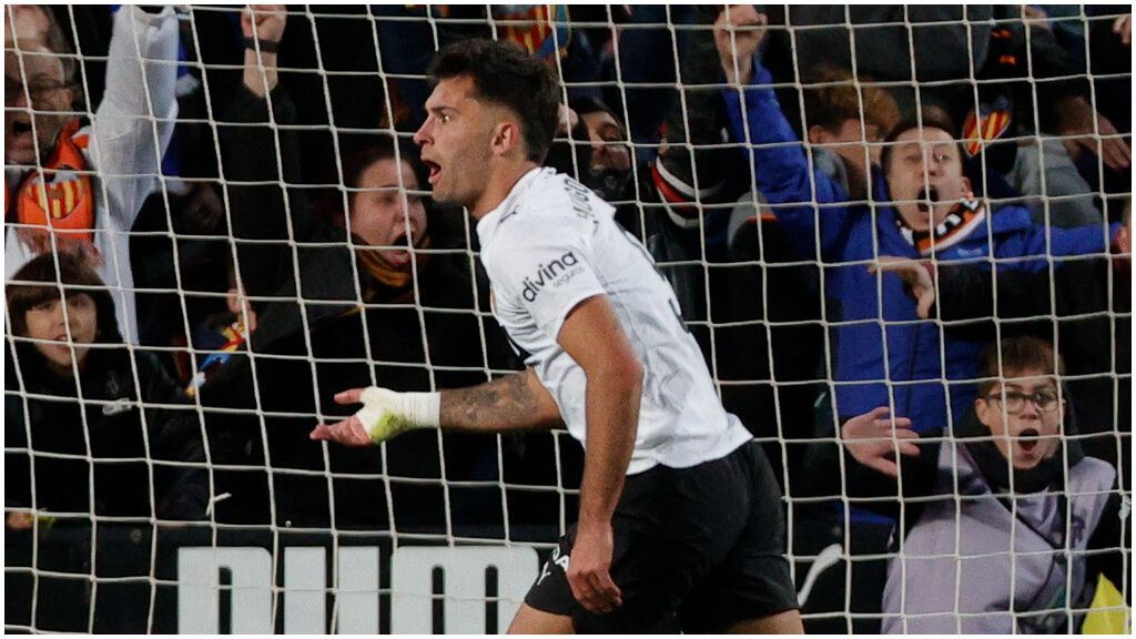El gol de Hugo Duro ante el Levante. (EFE).