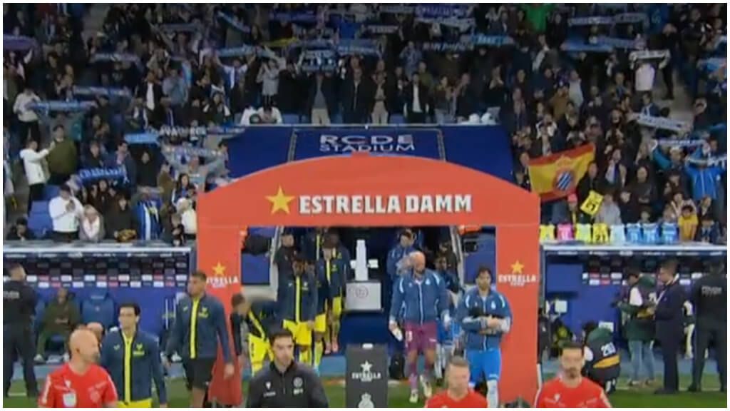 La iniciativa perruna del Espanyol ante el Villareal. (DAZN)