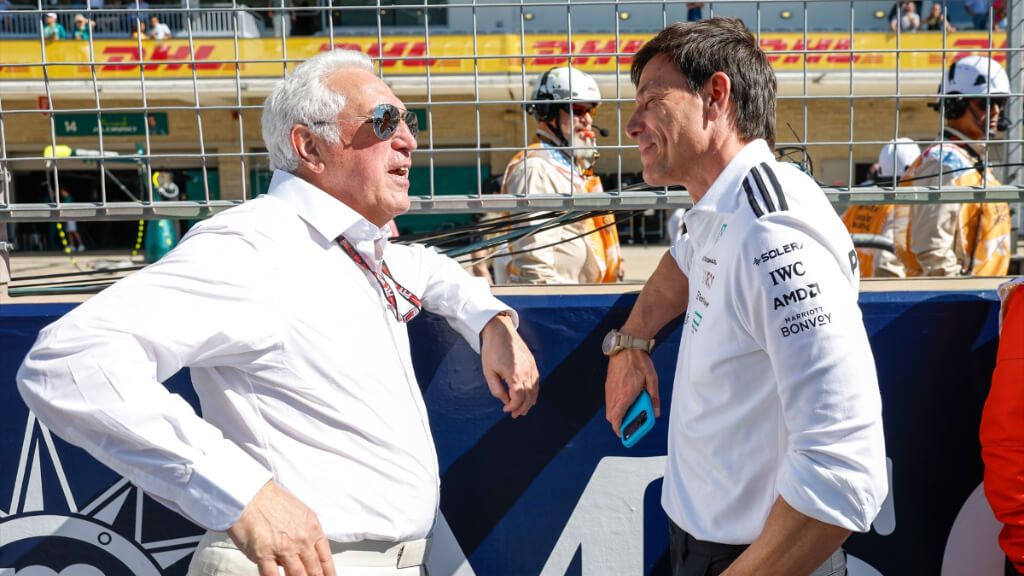  Lawrence Stroll y Toto Wolff, en Austin.